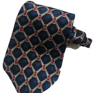 Claiborne Blue and Red Geometric Men's Tie‎